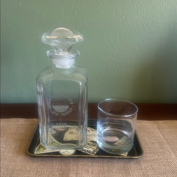 Other - Vintage 1975 World Series of Golf Glass Decanter with Stopper Barware